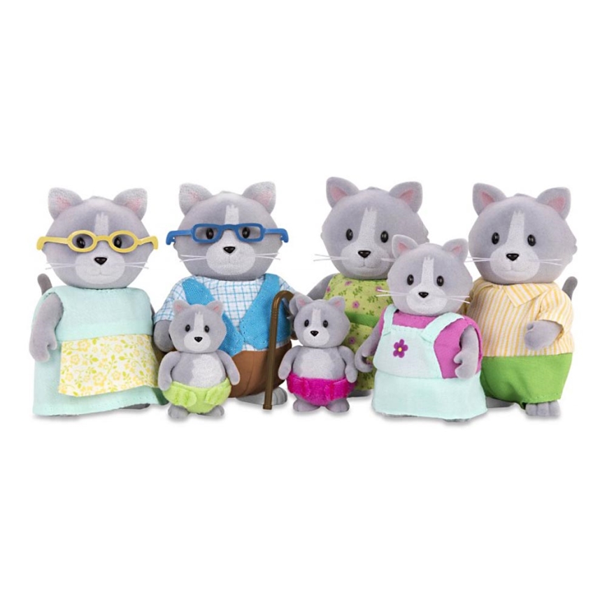 Li'l Woodzeez - Set med figurer DAINTYPAW kattfamilj