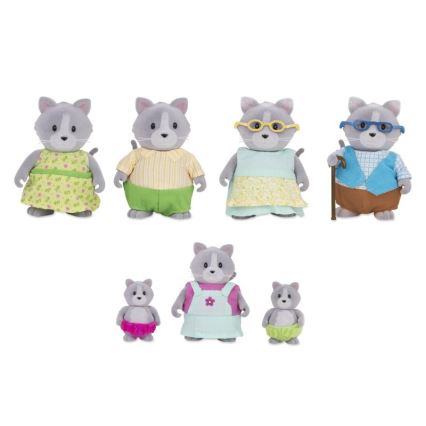 Li'l Woodzeez - Set med figurer DAINTYPAW kattfamilj