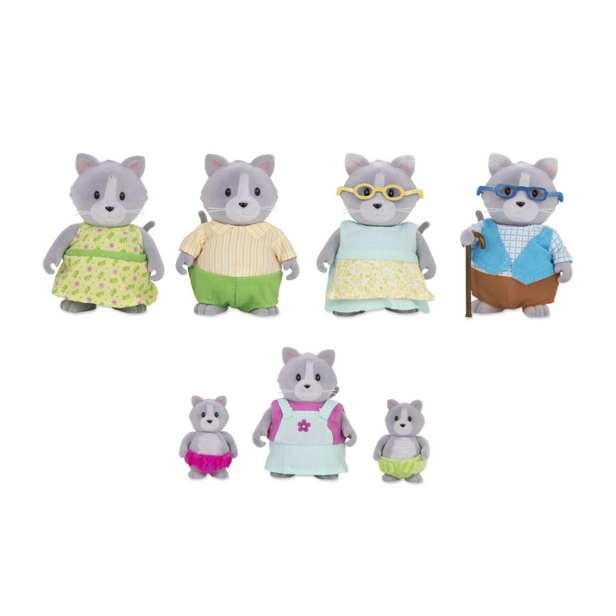Li'l Woodzeez - Set med figurer DAINTYPAW kattfamilj
