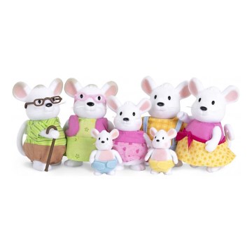 Li'l Woodzeez - Set med figurer NIBBLEKIN musfamilj