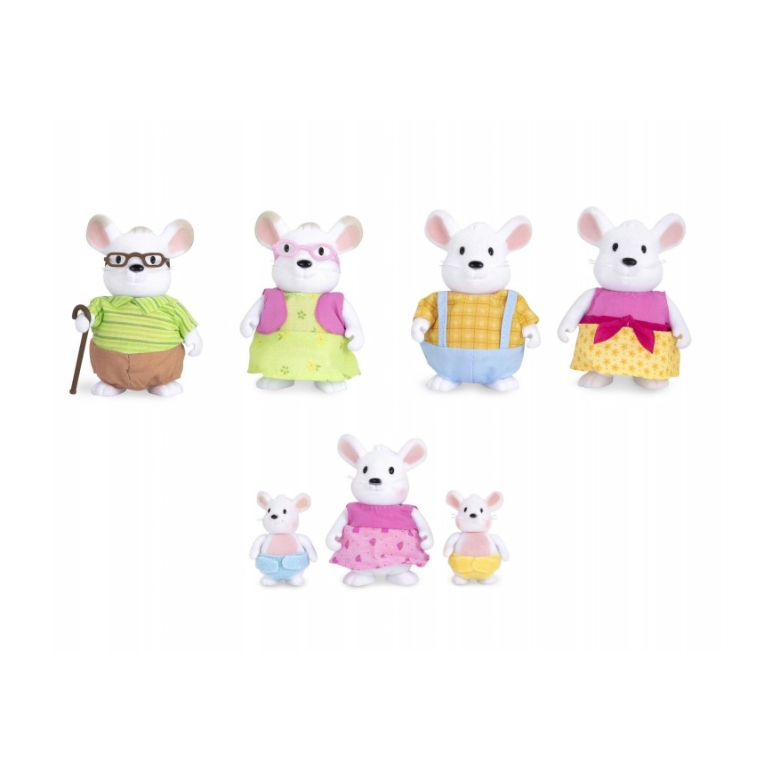 Li'l Woodzeez - Set med figurer NIBBLEKIN musfamilj