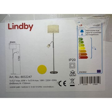 Lindby - Golvlampa JAILEEN 1xE27/60W/230V + 1xE14/18W/230V