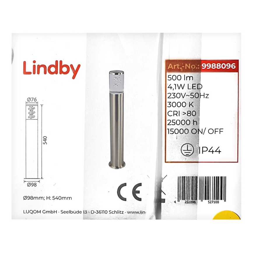 Lindby - LED-lampa för utomhusbruk BELEN LED/4,1W/230V IP44