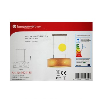 Lindby - LED RGBW dimbar taklampa ALWINE 2xE27/10W/230V Wi-Fi