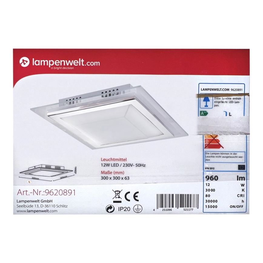 Lindby - LED taklampa ALESSIO LED/12W/230V