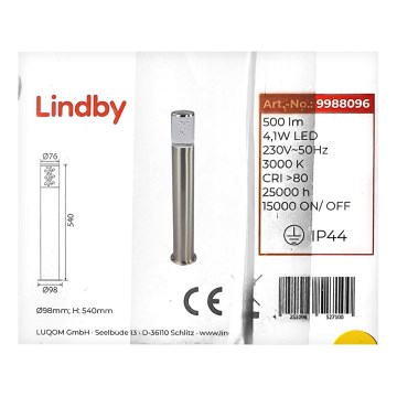 Lindby - LED Utomhuslampa BELEN LED/4,1W/230V IP44