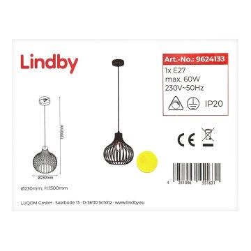 Lindby - Ljuskrona med textilsladd FRANCES 1xE27/60W/230V