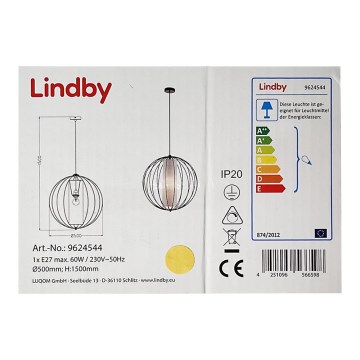 Lindby - Ljuskrona med textilsladd KORIKO 1xE27/60W/230V