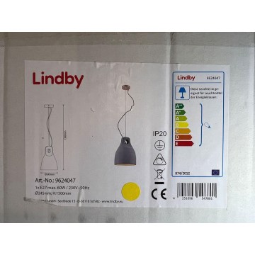 Lindby - Ljuskrona med textilsladd MORTON 1xE27/60W/230V