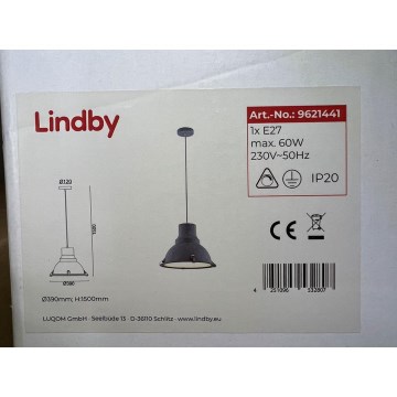 Lindby - Ljuskrona med textilsladd PERCIVAL 1xE27/60W/230V