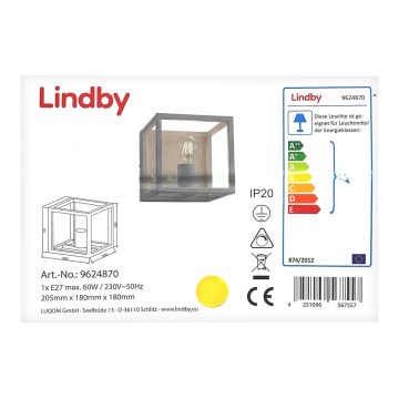 Lindby - Vägglampa MERON 1xE27/60W/230V