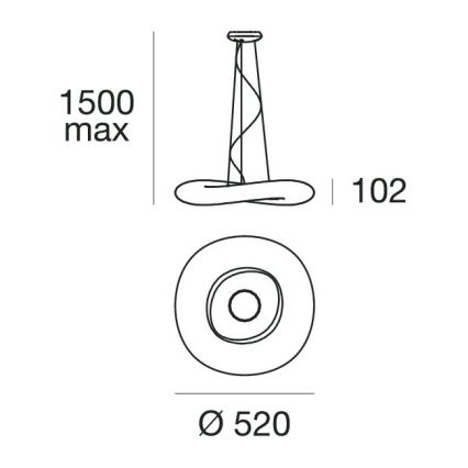 Linea Light 8005 - LED ljusreglerad ljuskrona på textilsladd MR. MAGOO LED/23W/230V diameter 52 cm