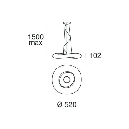 Linea Light 8005 - LED ljusreglerad ljuskrona på textilsladd MR. MAGOO LED/23W/230V diameter 52 cm