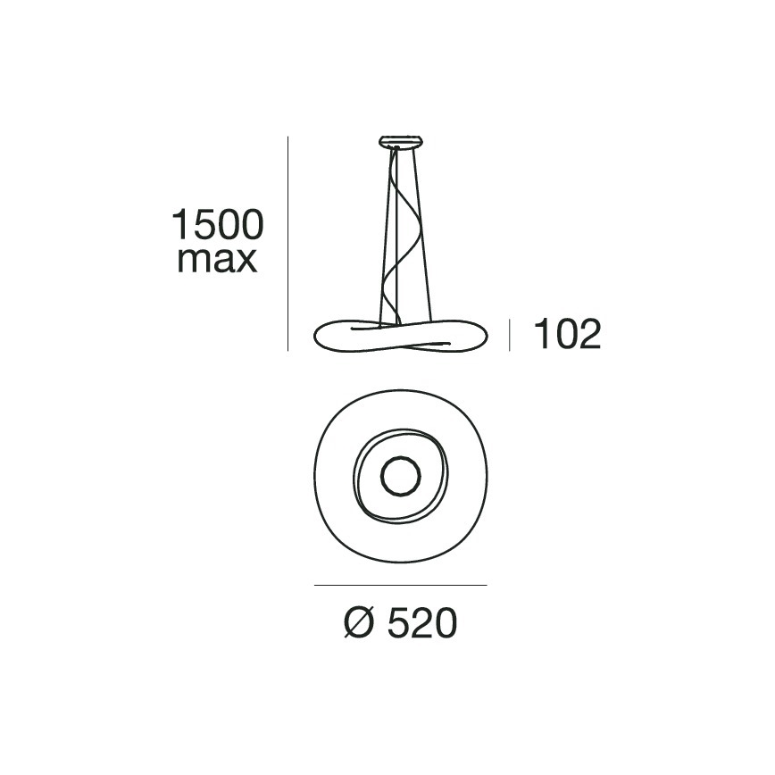 Linea Light 8005 - LED ljusreglerad ljuskrona på textilsladd MR. MAGOO LED/23W/230V diameter 52 cm