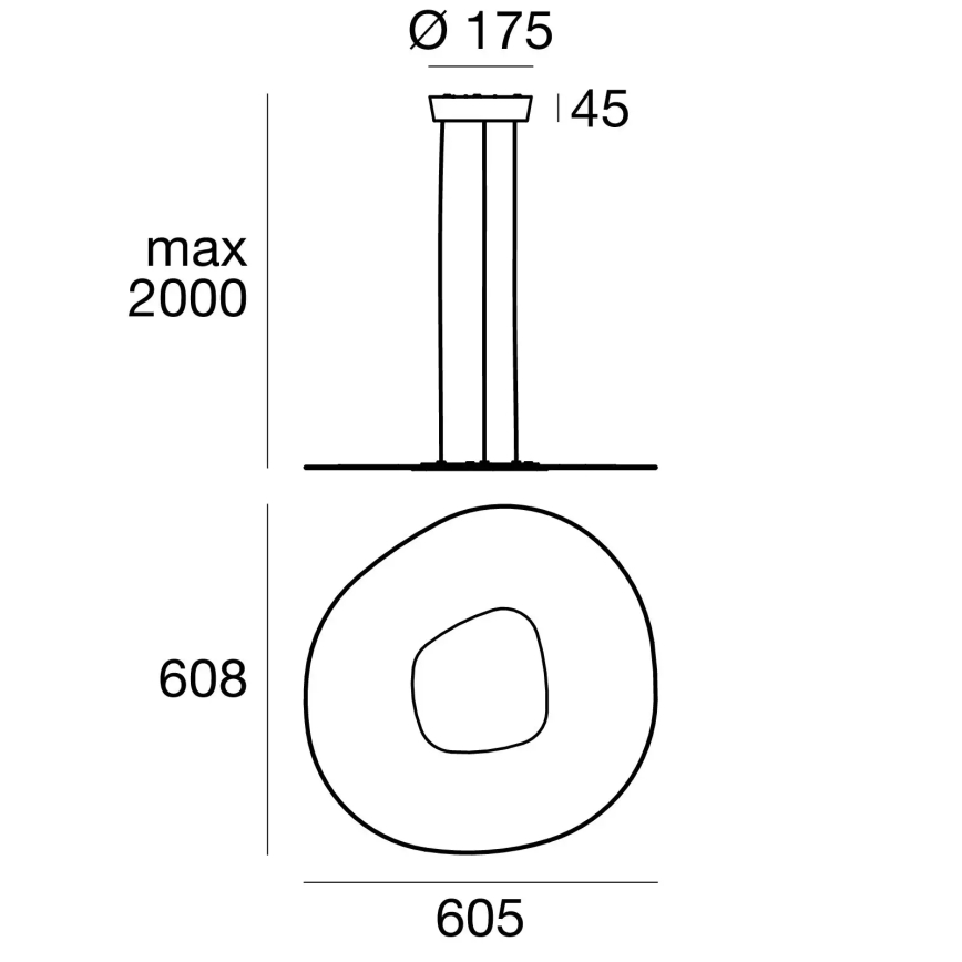 Linea Light 90348 - LED ljuskrona med textilsladd ANTIGUA LED/38W/230V 60,8 cm CRI 90 vit