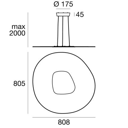 Linea Light 90349 - LED ljuskrona med textilsladd ANTIGUA LED/46W/230V 80,8 cm CRI 90 vit