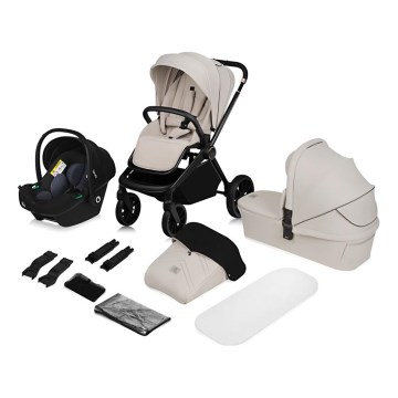 Lionelo - 3-i-1 kombinationsvagn MIKA PLUS Beige Sand