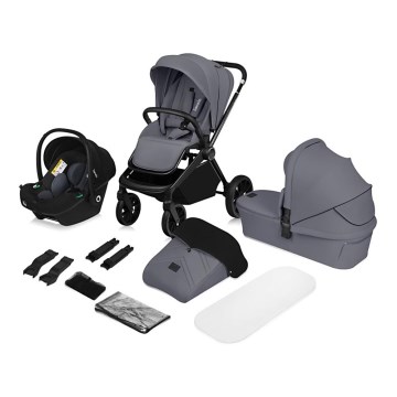 Lionelo - 3-i-1 kombivagn MIKA PLUS Grey Stone