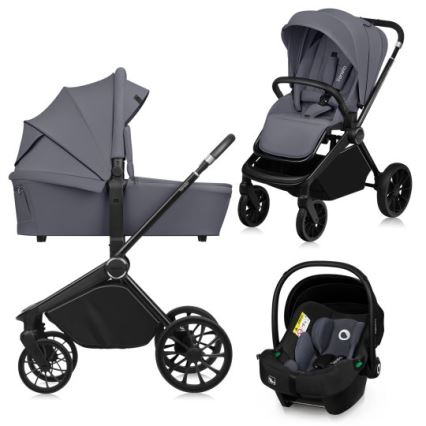 Lionelo - 3-i-1 kombivagn MIKA PLUS Grey Stone