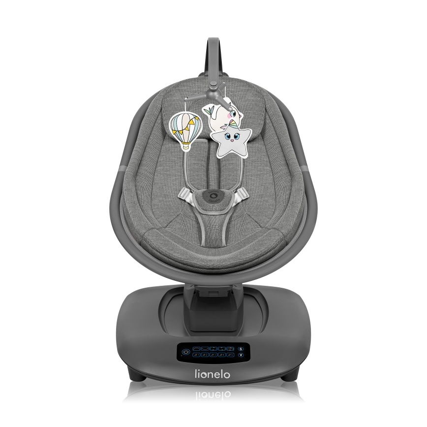Lionelo - Babygunga med melodi BLOSSOM Grey Concrete + fjärrkontroll