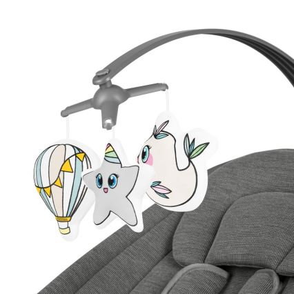 Lionelo - Babygunga med melodi BLOSSOM Grey Concrete + fjärrkontroll