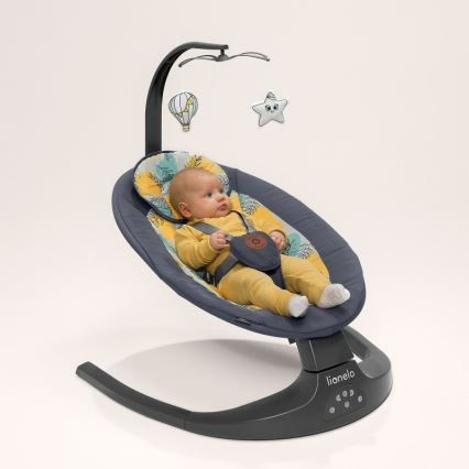 Lionelo - Babygunga med melodi RALF 4xAA Grey Concrete + fjärrkontroll