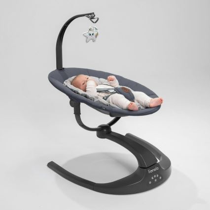Lionelo - Babygunga med melodi RINA 4xAA Betonggrå + fjärrkontroll