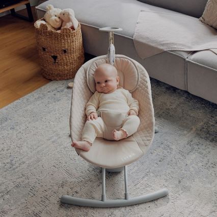 Lionelo - Babygunga med melodi RIO 4xC Beige Latte + fjärrkontroll