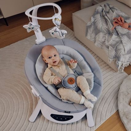 Lionelo - Babygunga med melodier BELLA Grey Concrete + fjärrkontroll