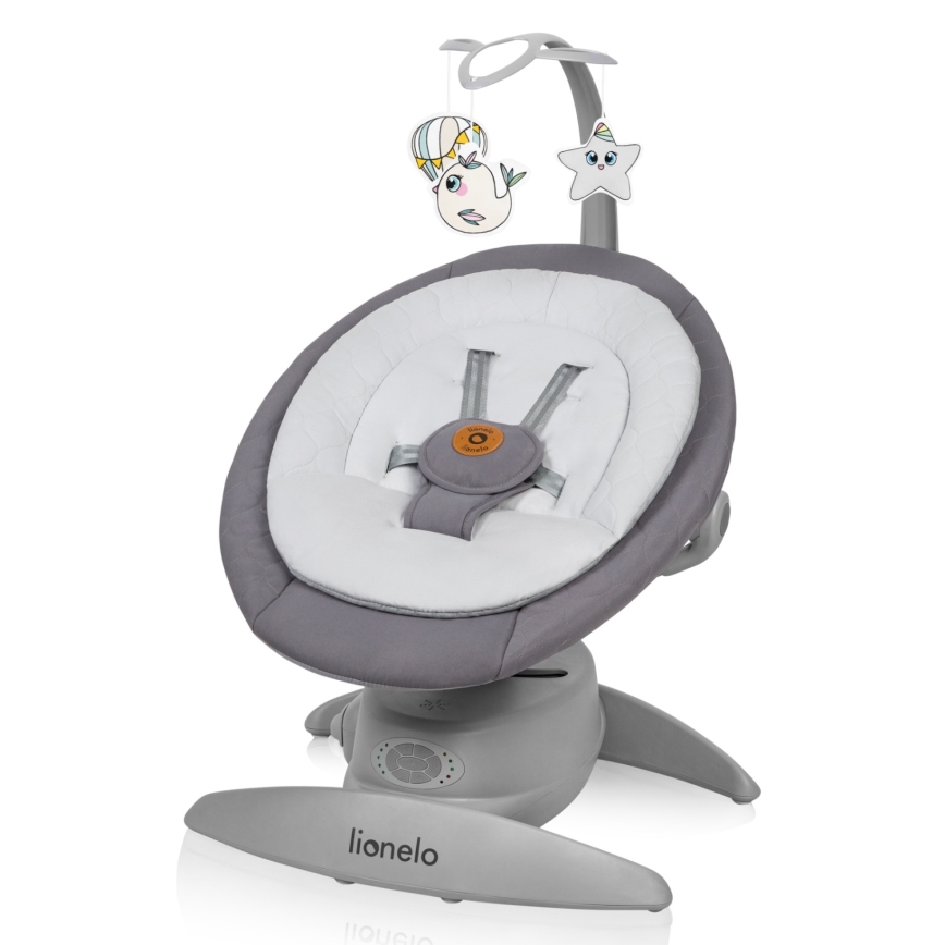 Lionelo - Babygunga med musik MELL Grey Stone 4xAA + fjärrkontroll
