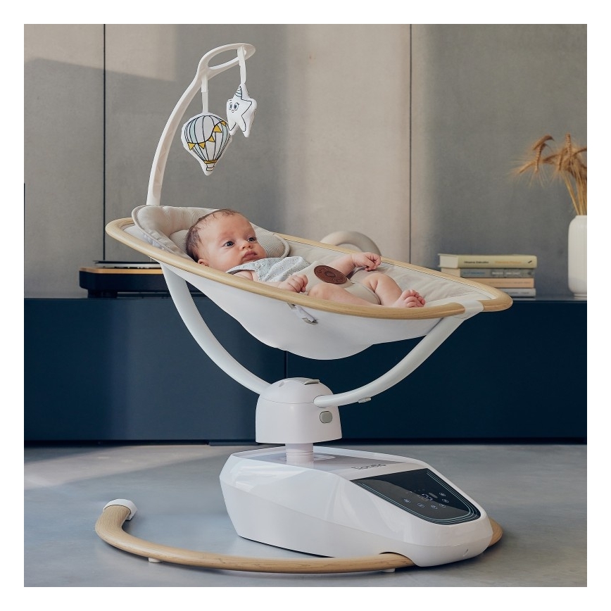 Lionelo - Babygunga med musik OLIVIA Beige Natural + fjärrkontroll