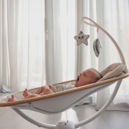 Lionelo - Babygunga med musik OLIVIA Beige Natural + fjärrkontroll