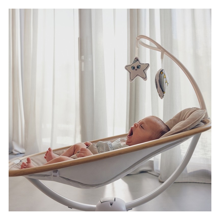 Lionelo - Babygunga med musik OLIVIA Beige Natural + fjärrkontroll