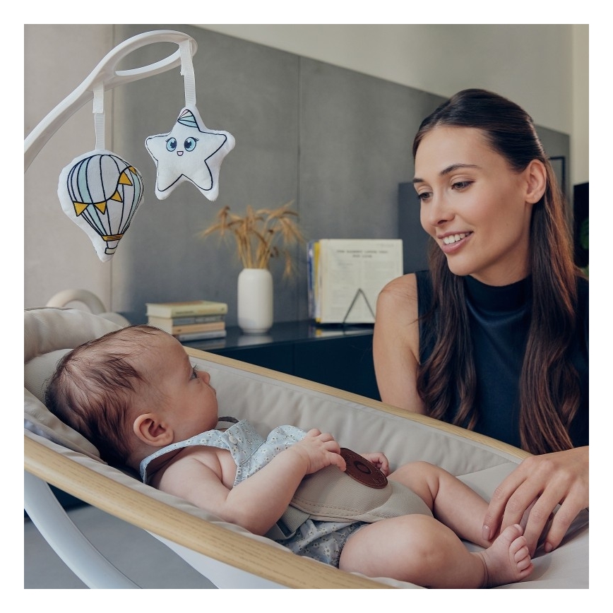 Lionelo - Babygunga med musik OLIVIA Beige Natural + fjärrkontroll