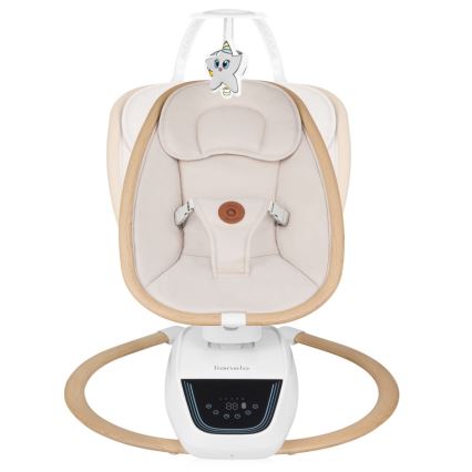 Lionelo - Babygunga med musik OLIVIA Beige Natural + fjärrkontroll