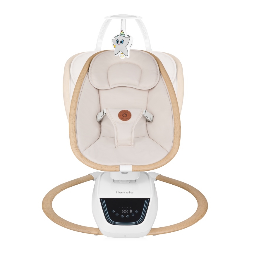 Lionelo - Babygunga med musik OLIVIA Beige Natural + fjärrkontroll
