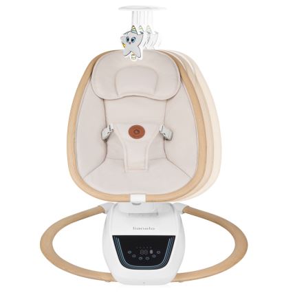 Lionelo - Babygunga med musik OLIVIA Beige Natural + fjärrkontroll