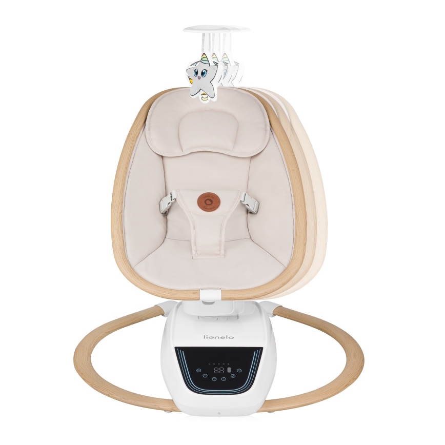 Lionelo - Babygunga med musik OLIVIA Beige Natural + fjärrkontroll