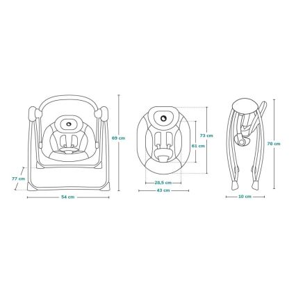 Lionelo - Babygunga OTTO 4xLR14 Cozy Grey