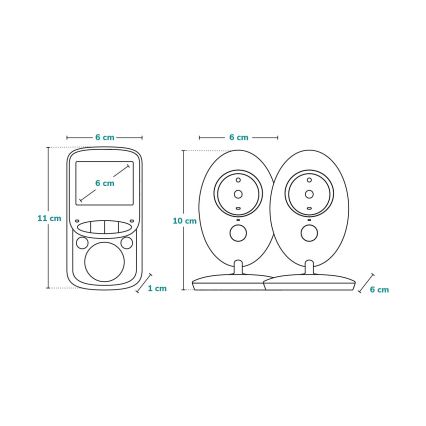 Lionelo - Babymonitor BABYLINE 5.1 med monitor 230V 1000 mAh