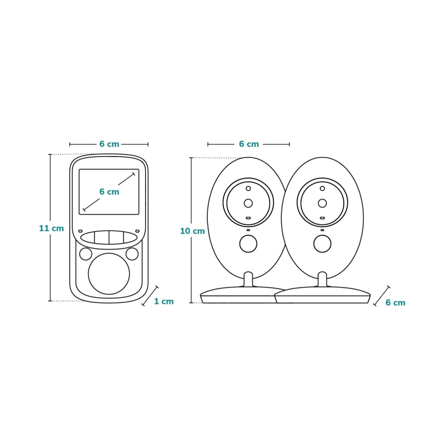 Lionelo - Babymonitor BABYLINE 5.1 med monitor 230V 1000 mAh