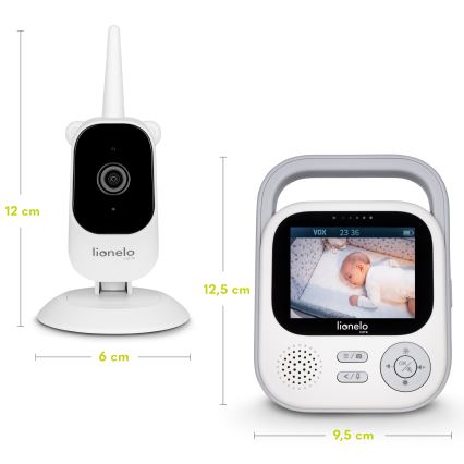 Lionelo - Babyvakt med monitor BABYLINE 3.2 5V 2600 mAh