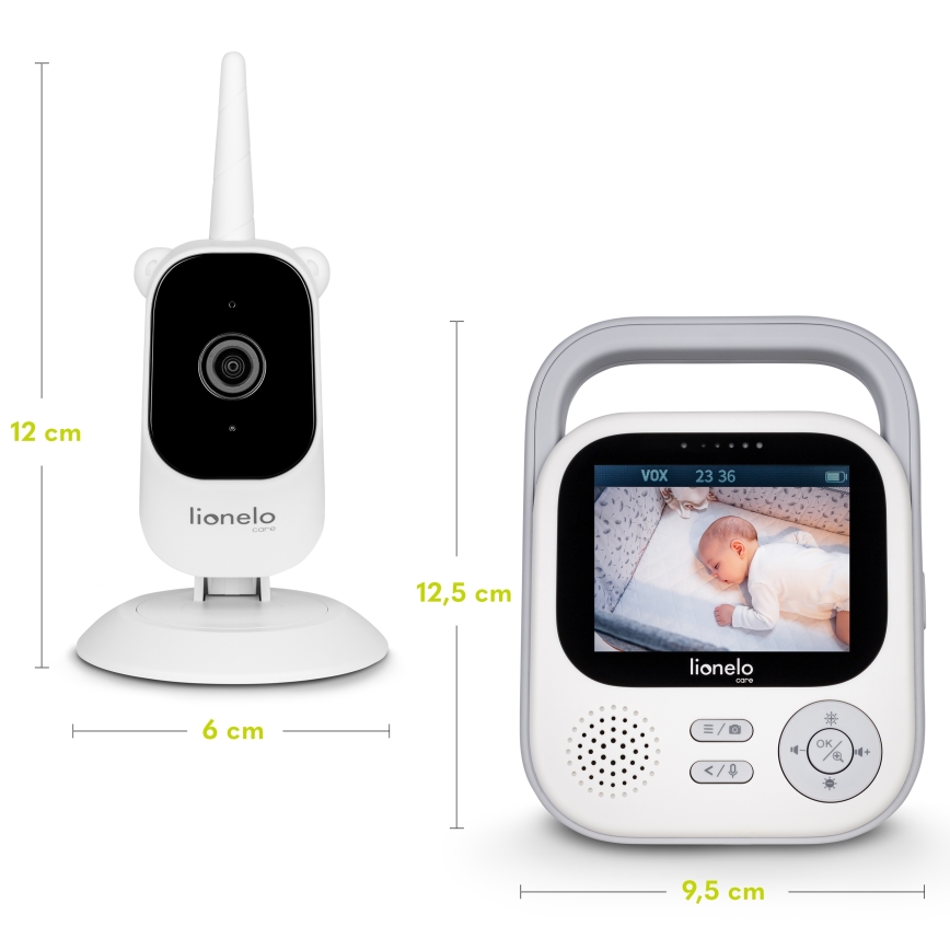 Lionelo - Babyvakt med monitor BABYLINE 3.2 5V 2600 mAh