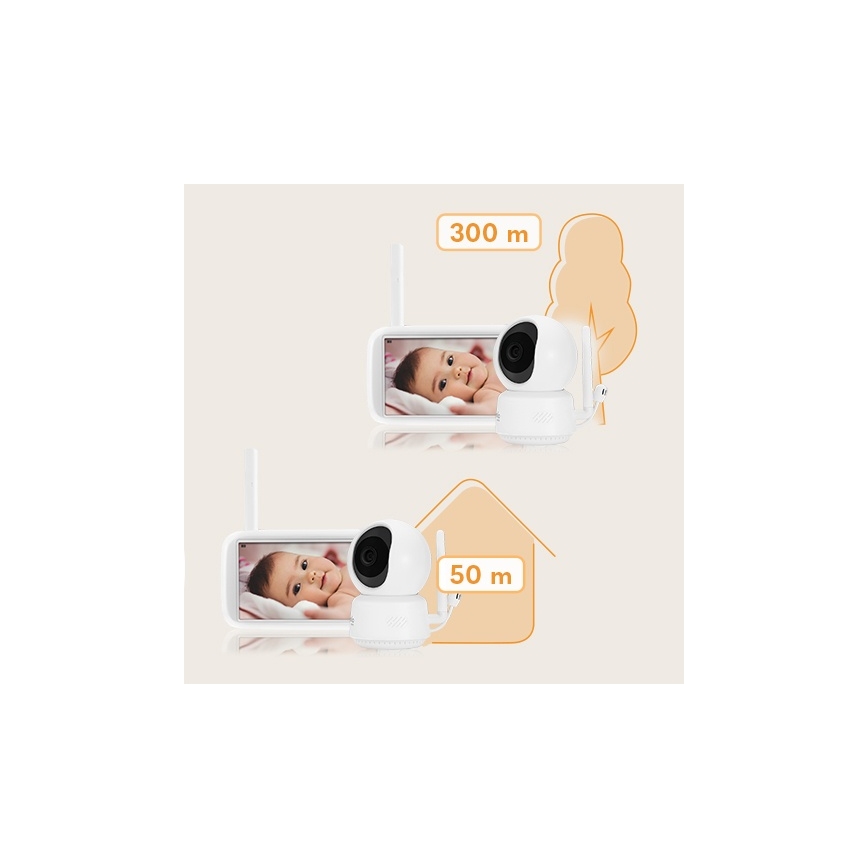 Lionelo - Babyvakt med monitor BABYLINE 9.1 5V 3600 mAh
