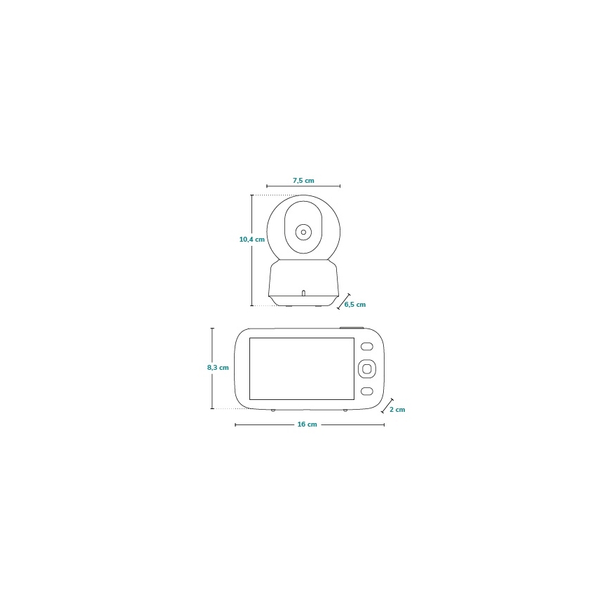Lionelo - Babyvakt med monitor BABYLINE 9.1 5V 3600 mAh