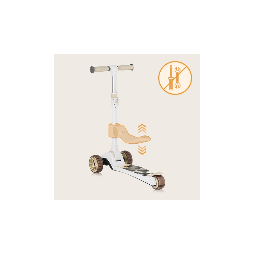 Lionelo - Barn sparkcykel 2i1 FRANKY vit/beige