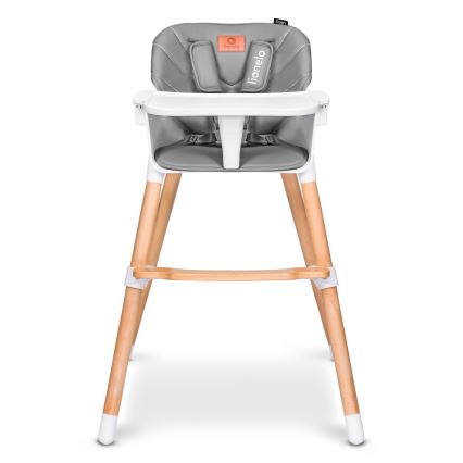Lionelo - Barnmatstol 2-i-1 KOEN Grey Stone