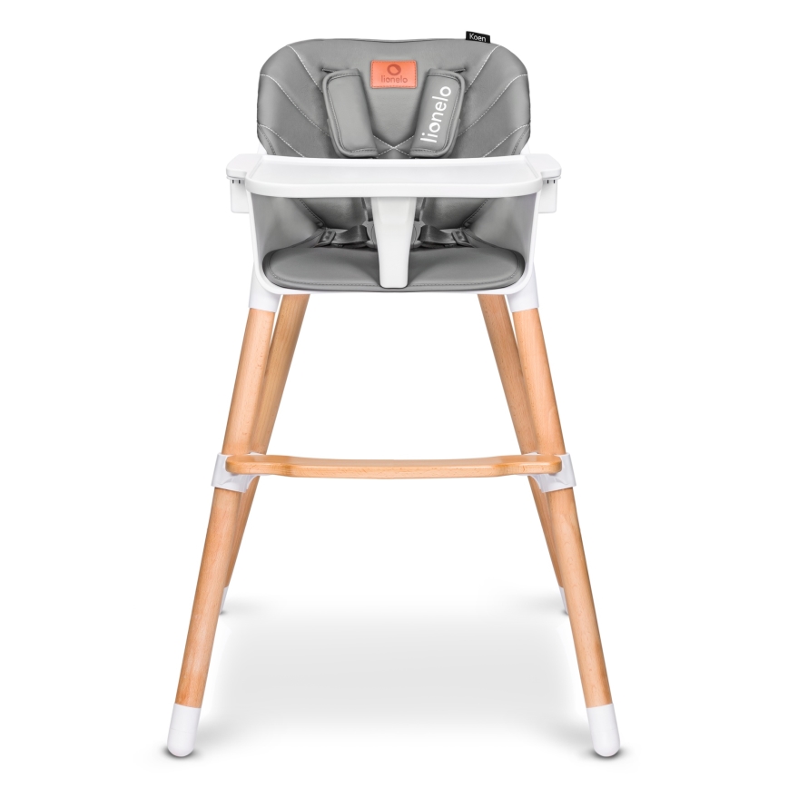 Lionelo - Barnmatstol 2-i-1 KOEN Grey Stone