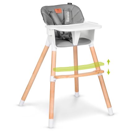 Lionelo - Barnmatstol 2-i-1 KOEN Grey Stone