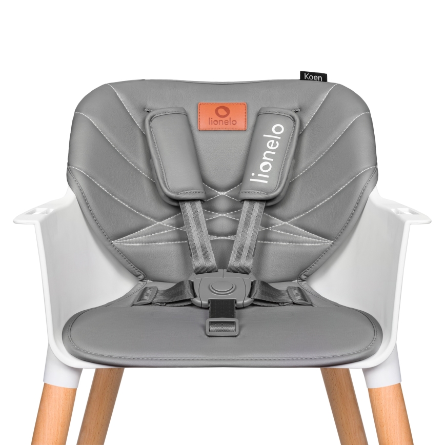 Lionelo - Barnmatstol 2-i-1 KOEN Grey Stone